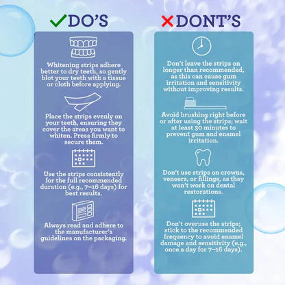 QIAWI ™  Whitening Strips – Gentle on Enamel, Non-Slip Strips for Sensitive Teeth (7 Packets)