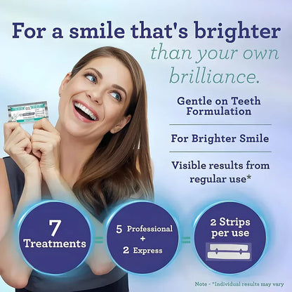 QIAWI ™  Whitening Strips – Gentle on Enamel, Non-Slip Strips for Sensitive Teeth (7 Packets)