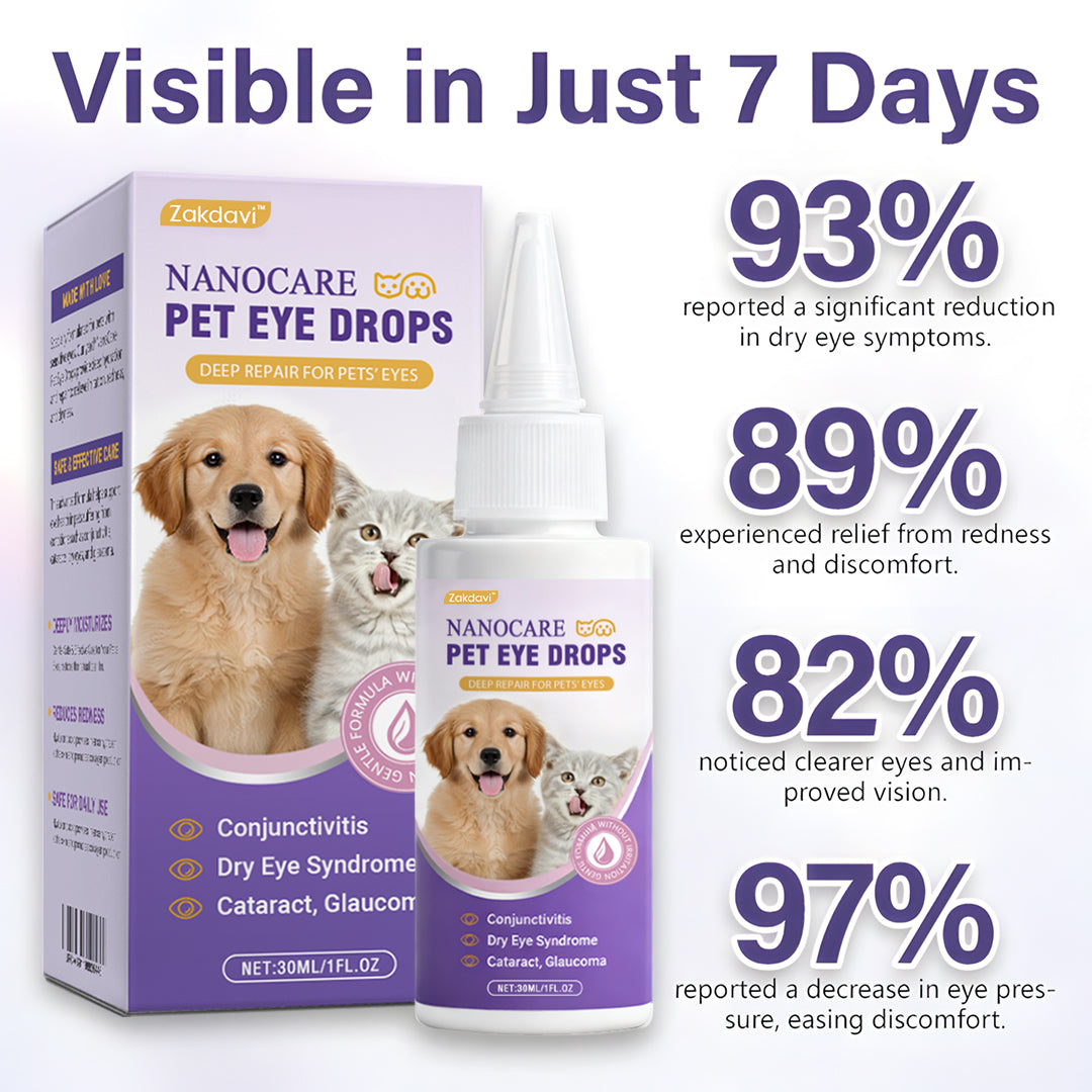 👩‍⚕️ Zakdavi™ NanoCare Pet Eye Drops ☑️ FDA Approved | Relieves Conjunctivitis, Dry Eyes, Cataracts, and Keratitis🐶