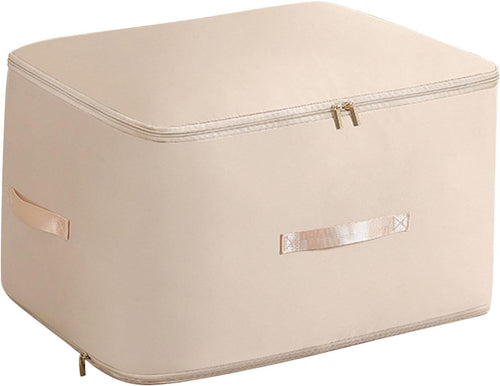 Large Capacity Fabric Storage Box | Foldable Organizer with Zipper Closure | Dustproof and Moisture-Resistant Storage Bin