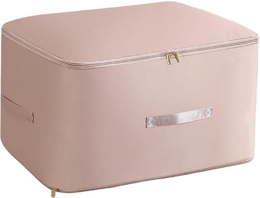 Large Capacity Storage Box – Foldable Fabric Organizer with Zipper Closure, Dustproof & Moisture-Proof Clothes and Quilt Storage Bag