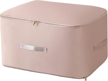 Large Capacity Storage Box – Foldable Fabric Organizer with Zipper Closure, Dustproof & Moisture-Proof Clothes and Quilt Storage Bag