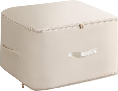 Large Capacity Fabric Storage Box – Foldable Clothes & Quilt Organizer with Handles and Zipper