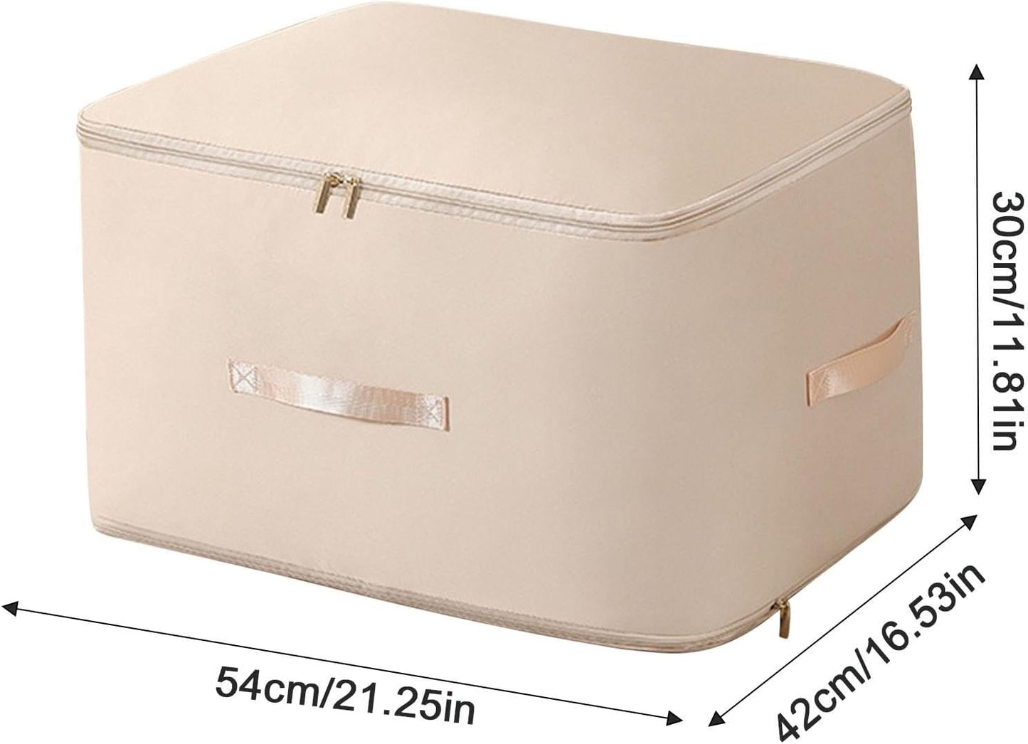 Large Capacity Fabric Storage Box | Foldable Organizer with Zipper Closure | Dustproof and Moisture-Resistant Storage Bin