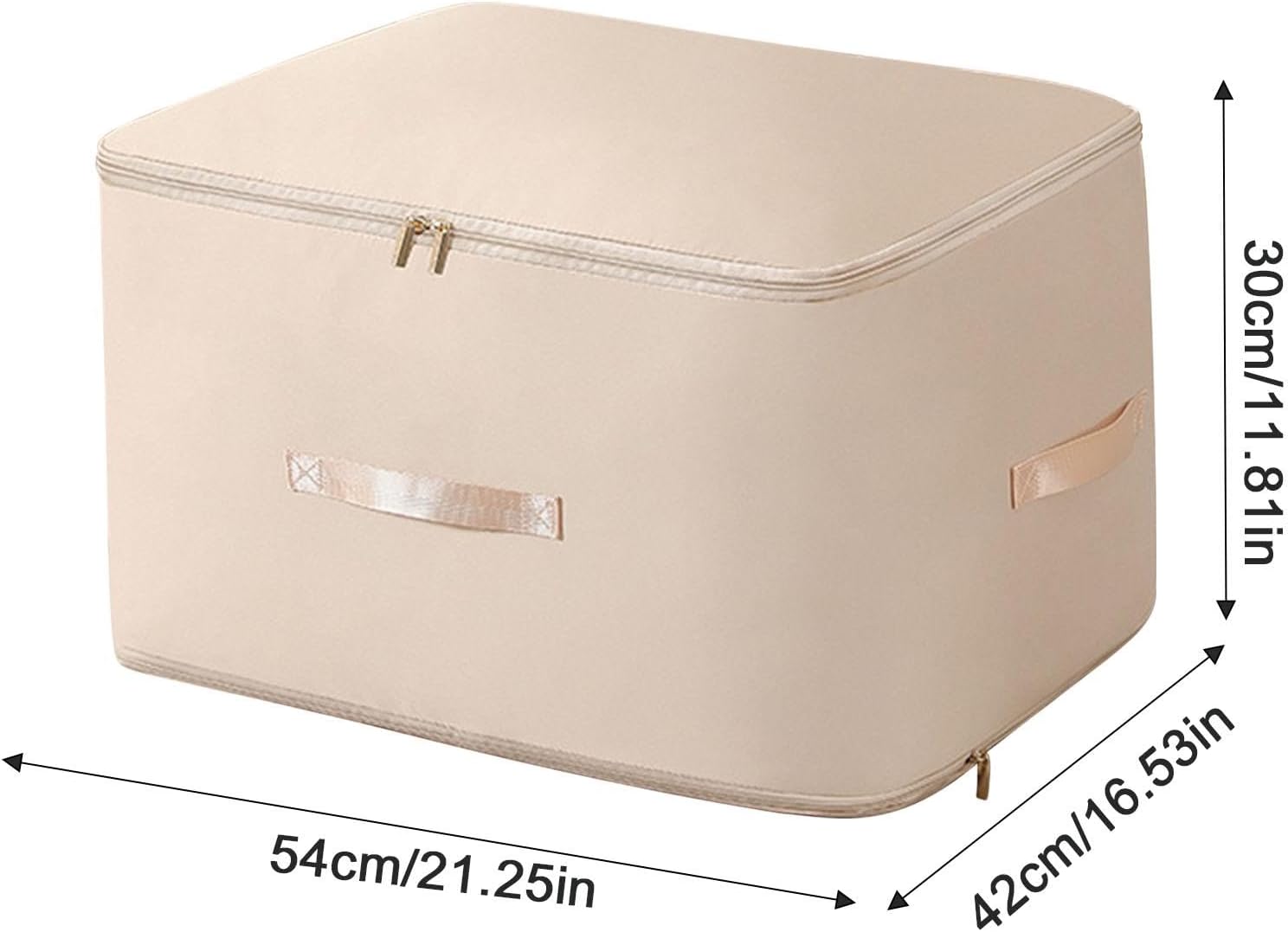 Large Capacity Fabric Storage Box | Foldable Organizer with Zipper Closure | Dustproof and Moisture-Resistant Storage Bin