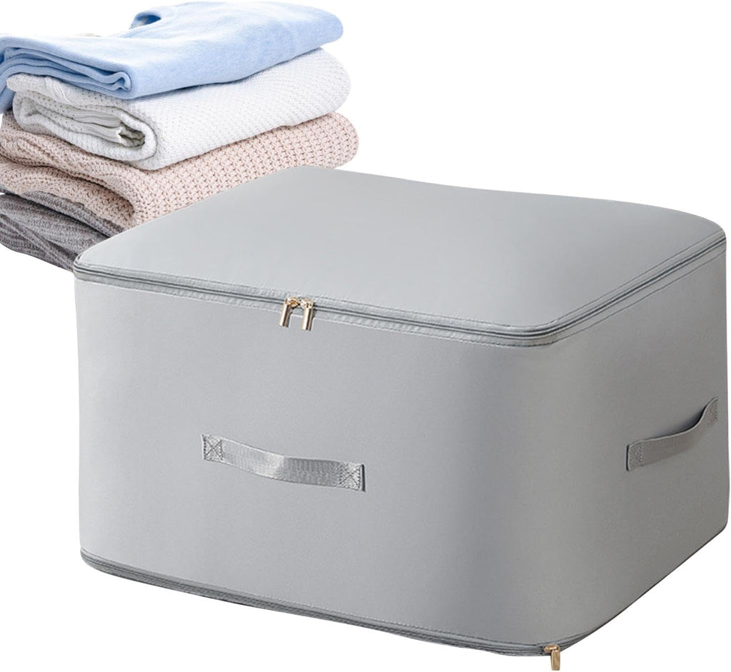 Extra-Large Fabric Storage Box – Foldable Clothes Organizer Bag with Handles, Dustproof & Moisture-Proof Quilt Storage Container