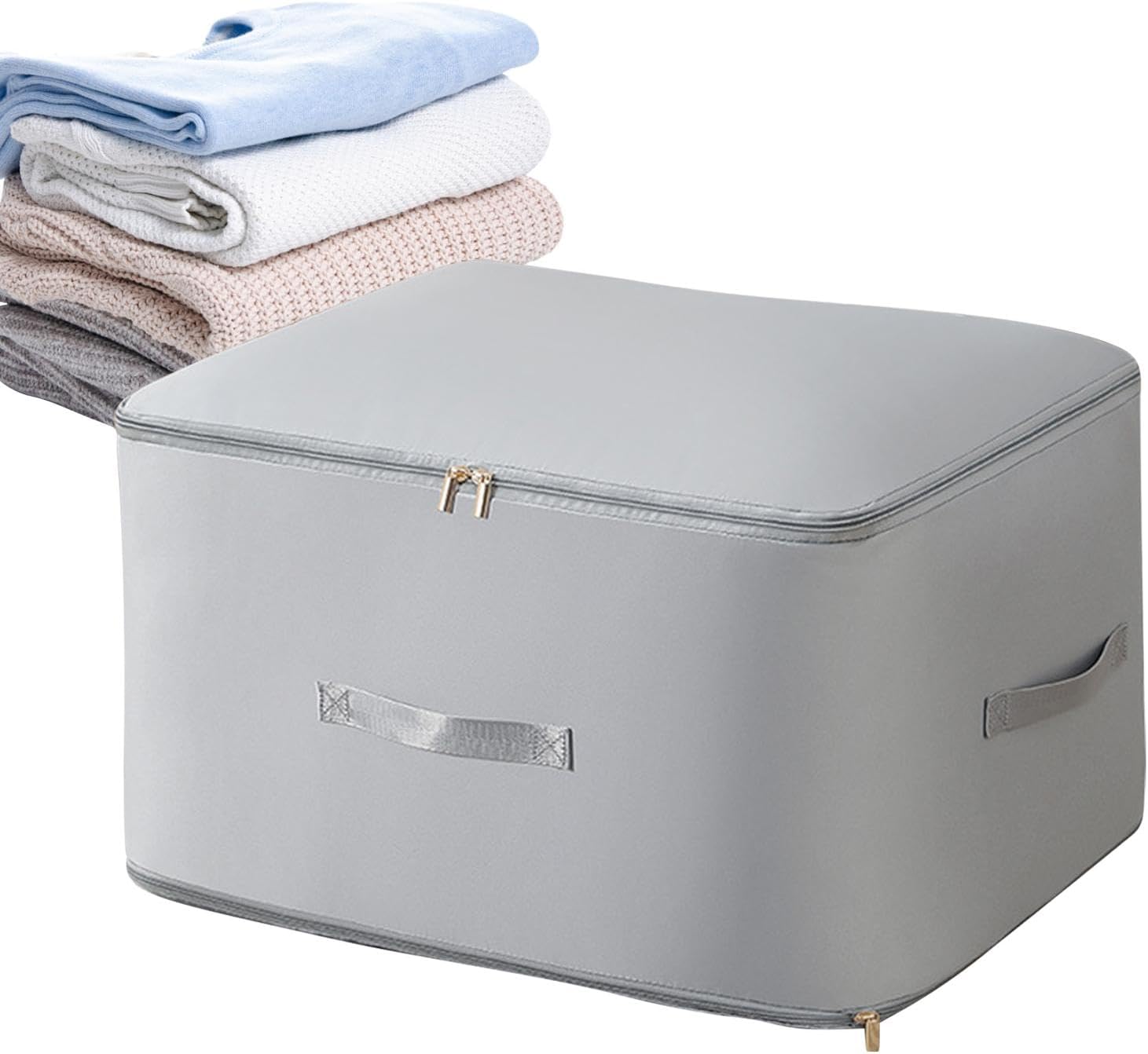 Extra-Large Fabric Storage Box – Foldable Clothes Organizer Bag with Handles, Dustproof & Moisture-Proof Quilt Storage Container