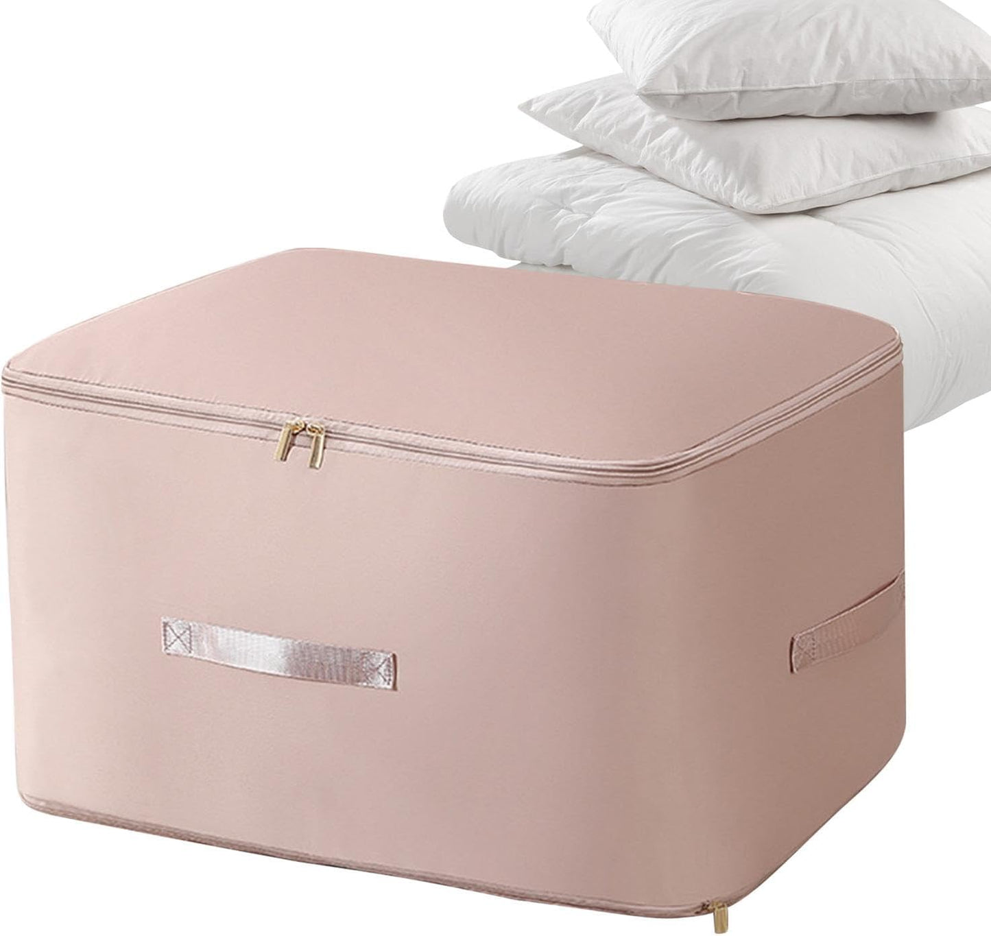 Large Capacity Storage Box – Foldable Fabric Organizer with Zipper Closure, Dustproof & Moisture-Proof Clothes and Quilt Storage Bag
