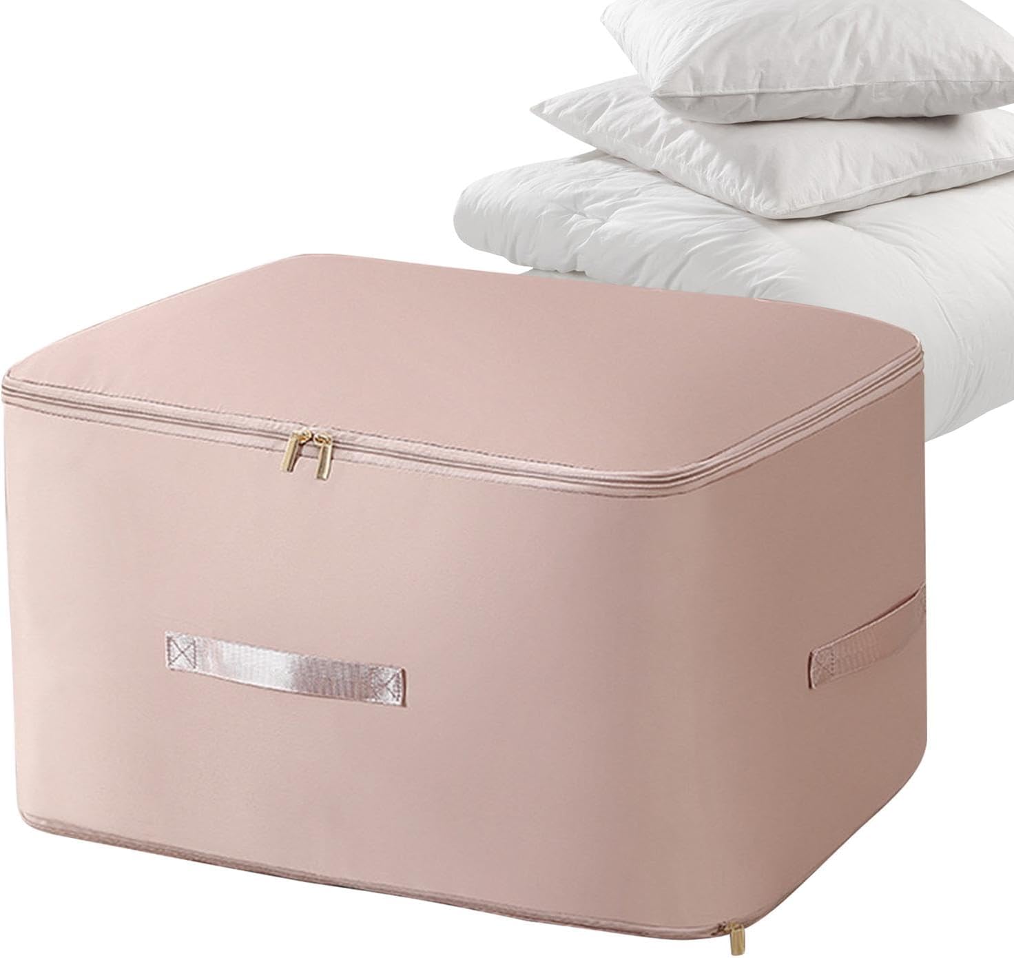 Large Capacity Storage Box – Foldable Fabric Organizer with Zipper Closure, Dustproof & Moisture-Proof Clothes and Quilt Storage Bag