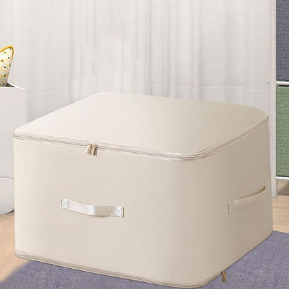 Large Capacity Fabric Storage Box – Foldable Clothes & Quilt Organizer with Handles and Zipper