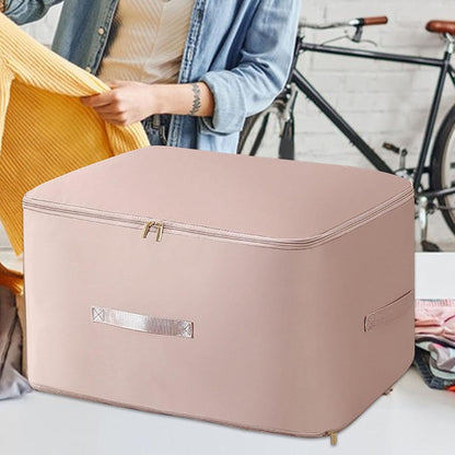 Large Capacity Storage Box – Foldable Fabric Organizer with Zipper Closure, Dustproof & Moisture-Proof Clothes and Quilt Storage Bag
