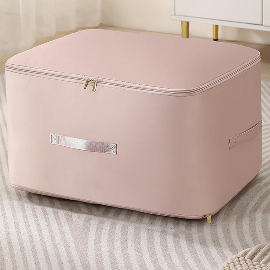 Large Capacity Storage Box – Foldable Fabric Organizer with Zipper Closure, Dustproof & Moisture-Proof Clothes and Quilt Storage Bag