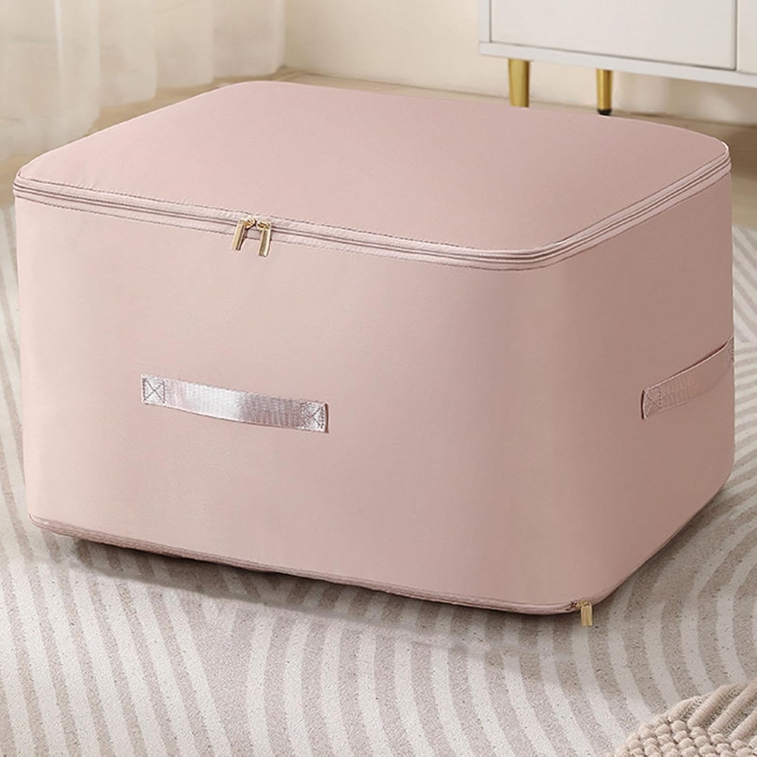 Large Capacity Storage Box – Foldable Fabric Organizer with Zipper Closure, Dustproof & Moisture-Proof Clothes and Quilt Storage Bag