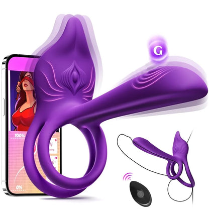 🎁bboji™ Enchanted Girl Luxe Smart Vibrating Ring – App-Controlled Pleasure for Couples 💫