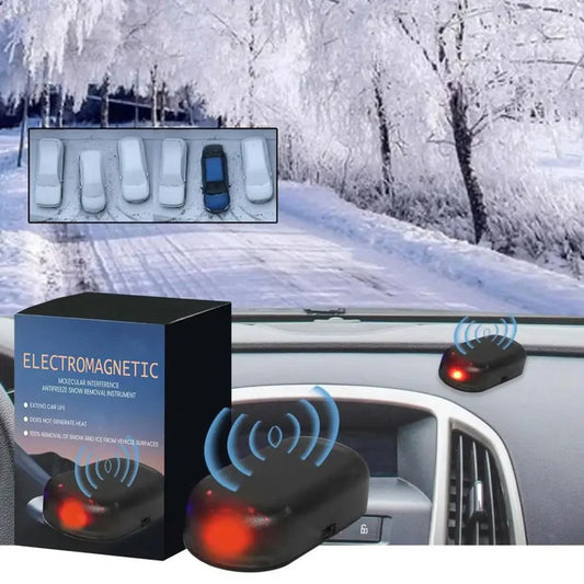 Electromagnetic wave anti freezing and snow removal device