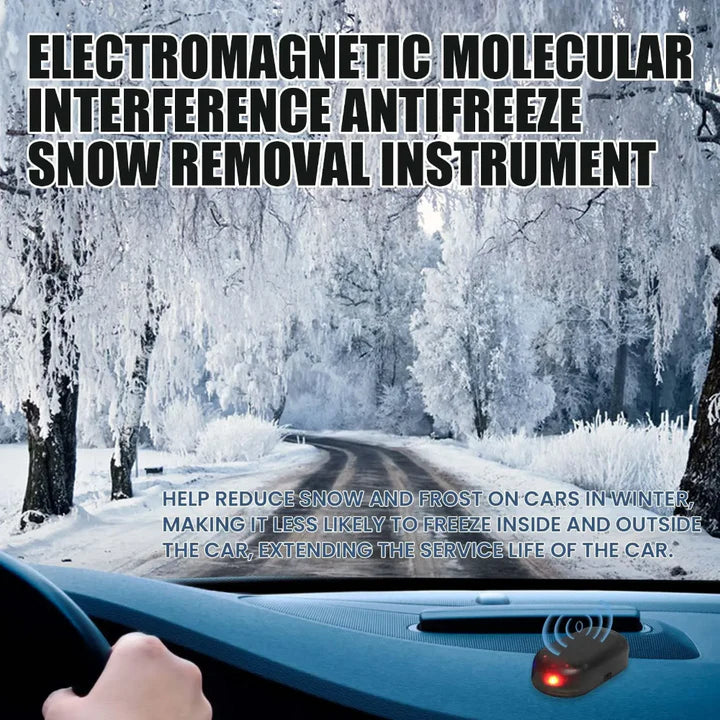 Electromagnetic wave anti freezing and snow removal device