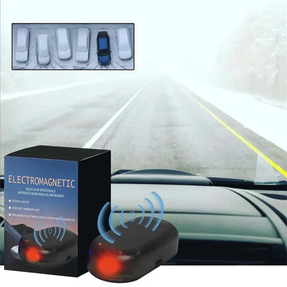Electromagnetic wave anti freezing and snow removal device
