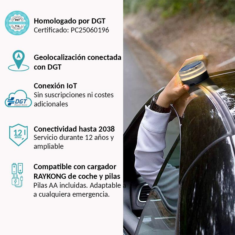🔥Recomendación de la DGT🔥 Baliza de Emergencia V16 3.0 – Aprobada para 2026, Magnética IP54 y conforme a la normativa vigente
