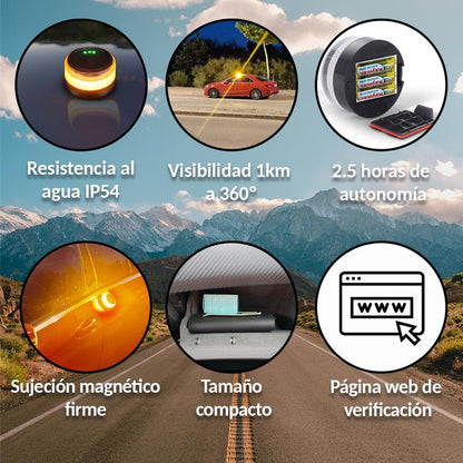 🔥Recomendación de la DGT🔥 Baliza de Emergencia V16 3.0 – Aprobada para 2026, Magnética IP54 y conforme a la normativa vigente